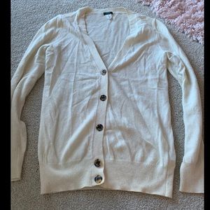 J Crew wool and cashmere cream cardigan S